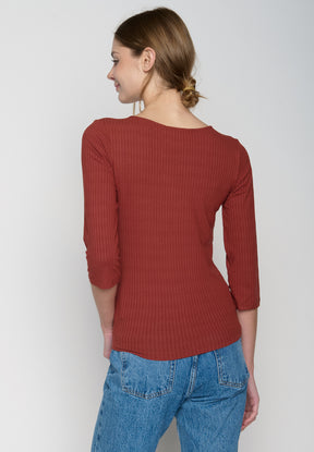 Rot:  Sportliches Longsleeve aus LENZING™ TENCEL™ Mix für Damen [19440]