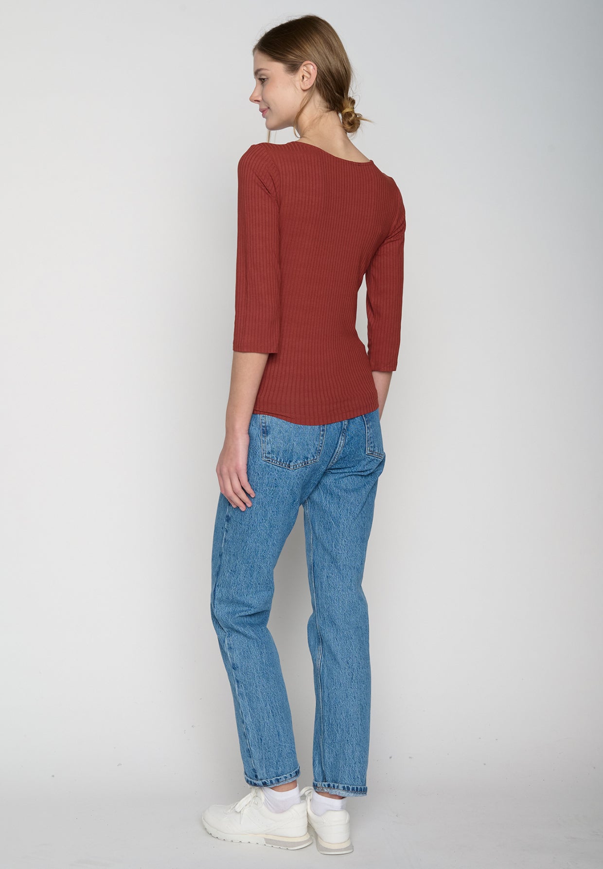 Rot:  Sportliches Longsleeve aus LENZING™ TENCEL™ Mix für Damen [19441]