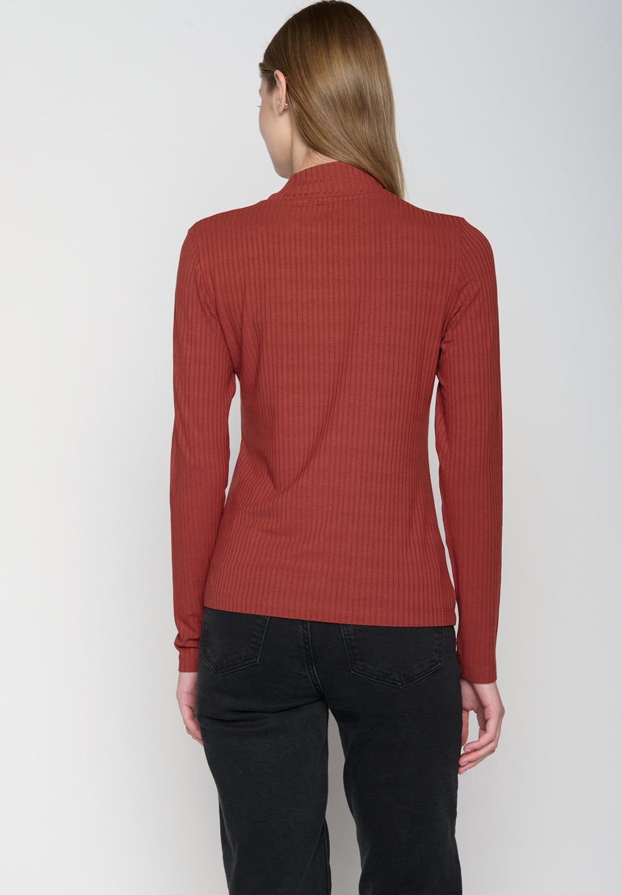 Dusty Berry: Lässiges Longsleeve aus LENZING™ TENCEL™ Mix für Damen [19451]