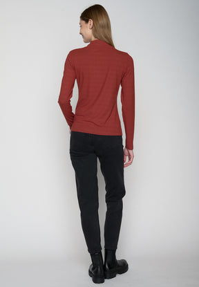 Dusty Berry: Lässiges Longsleeve aus LENZING™ TENCEL™ Mix für Damen [19452]