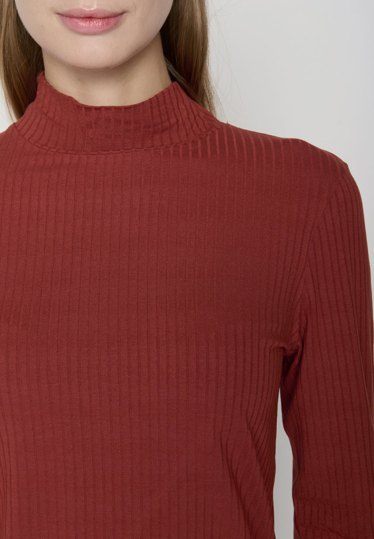Dusty Berry: Lässiges Longsleeve aus LENZING™ TENCEL™ Mix für Damen [19453]