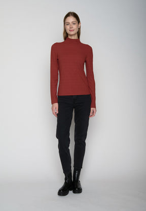 Dusty Berry: Lässiges Longsleeve aus LENZING™ TENCEL™ Mix für Damen [19454]