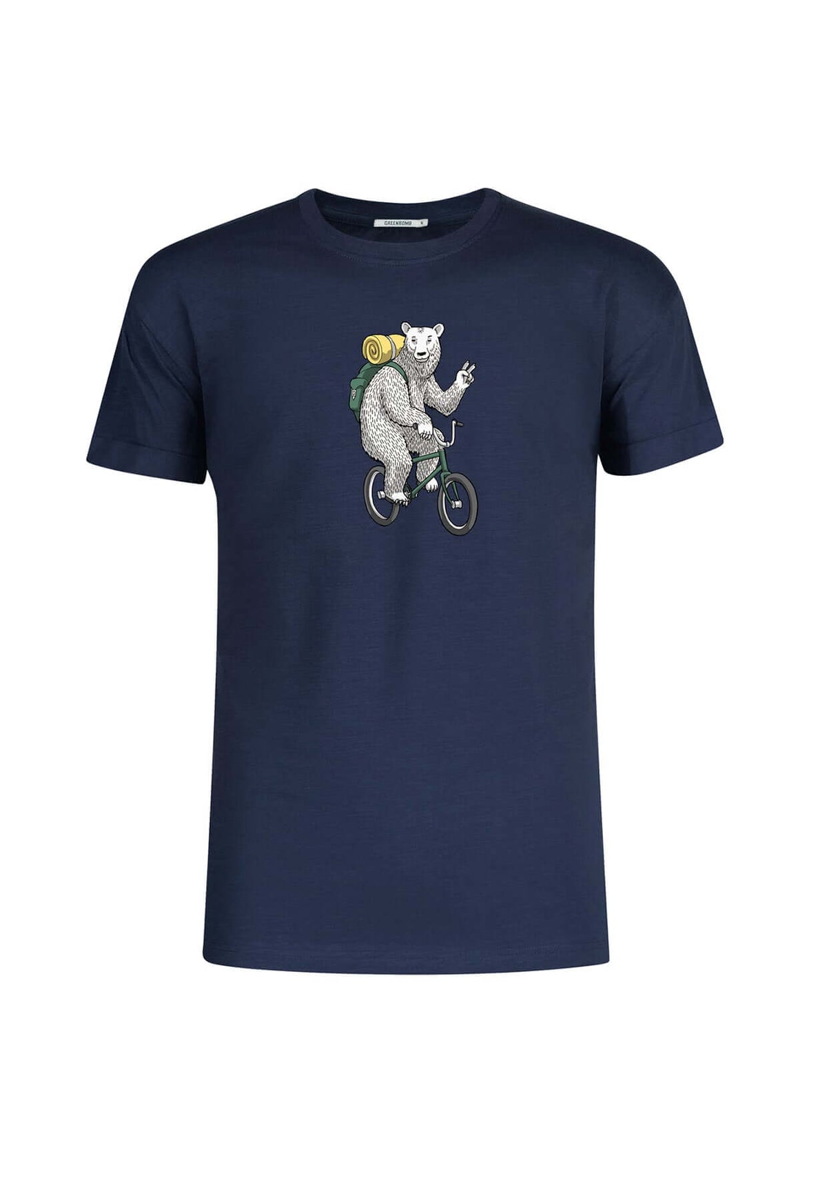 Navy: Lässiges T-Shirt aus Bio-Baumwoll Mix für Herren [19456]