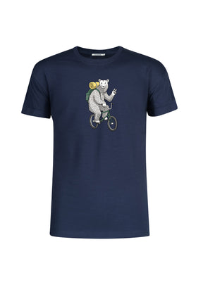 Blau:  Lässiges T-Shirt aus Bio-Baumwoll Mix für Herren [19456]