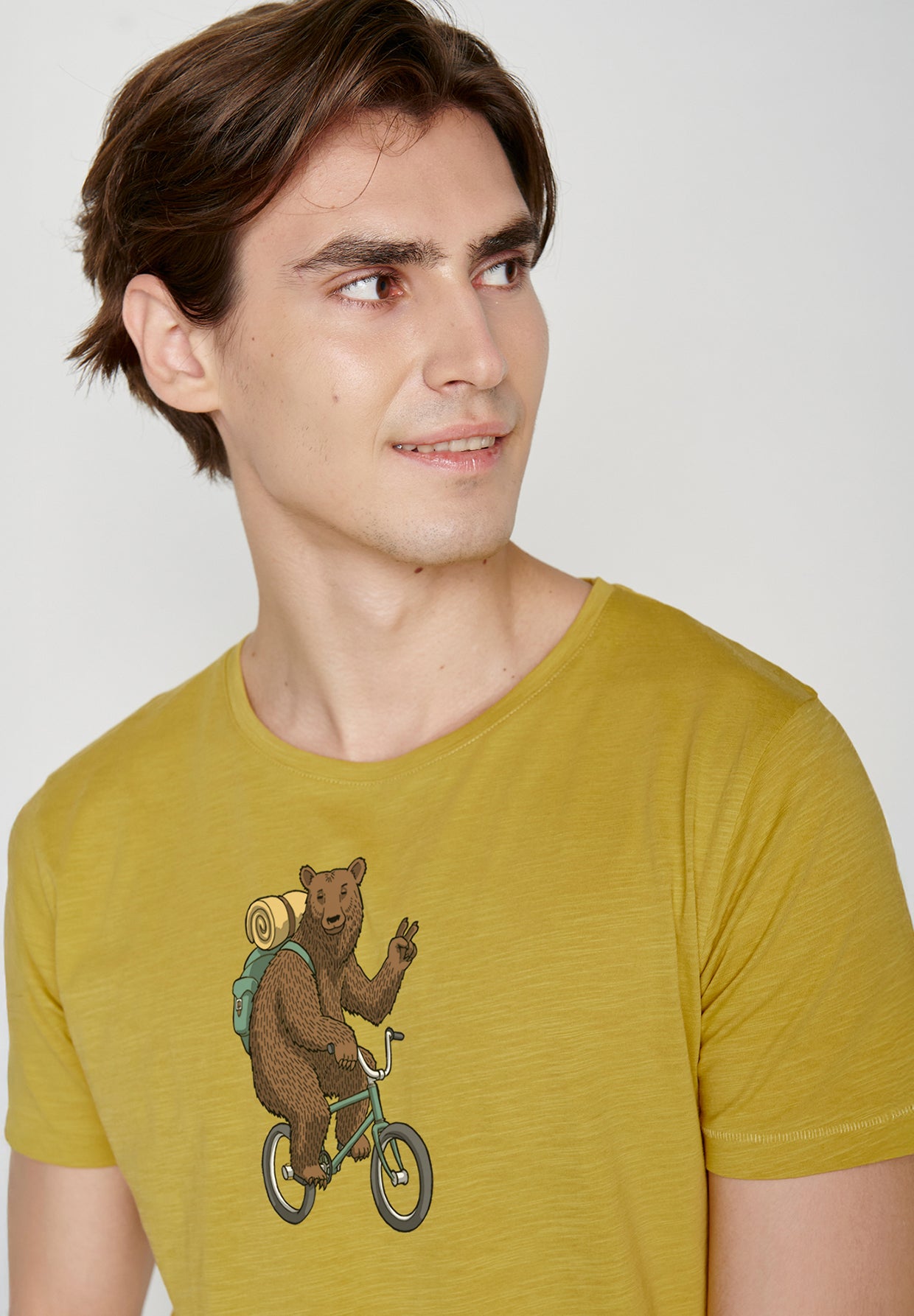 Gelb:  Lässiges T-Shirt aus Bio-Baumwolle für Herren [19461]