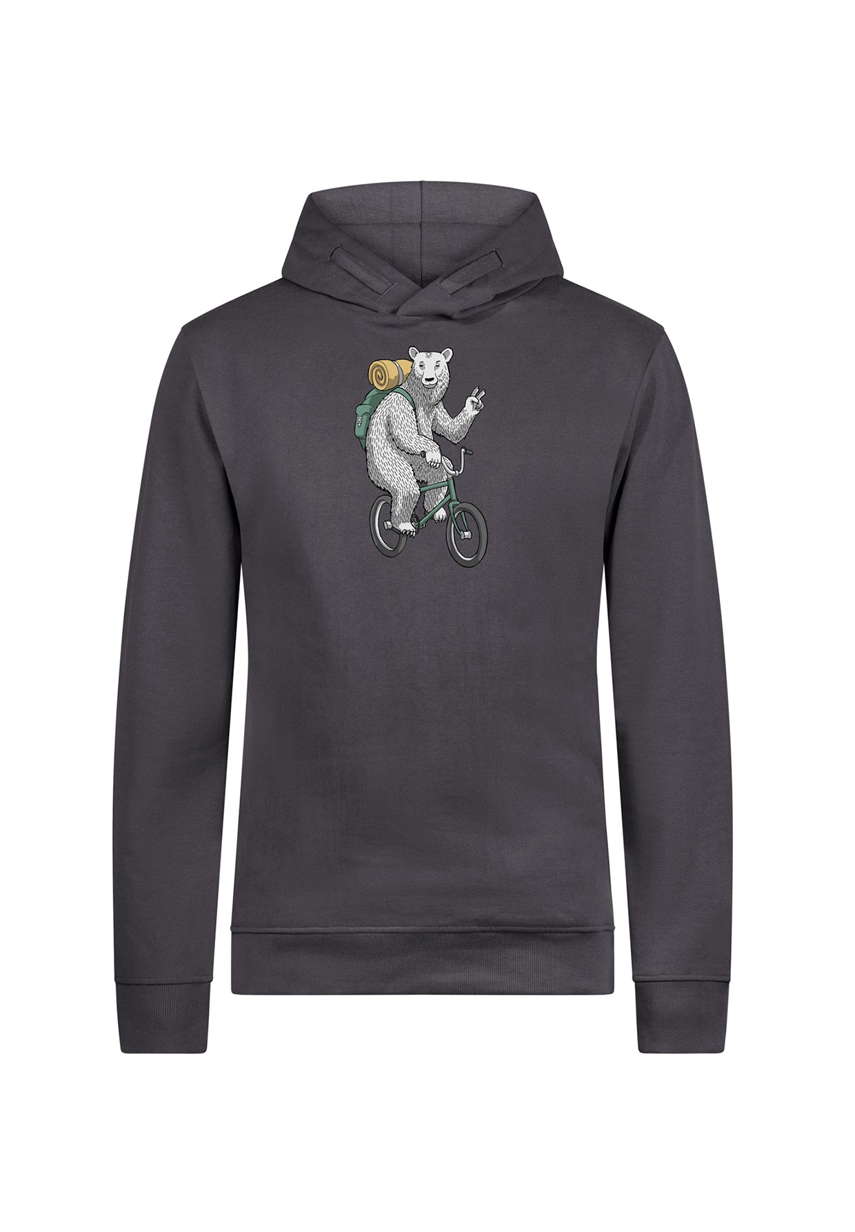 Anthracite: Kuschliger Hoodie aus Bio-Baumwolle für Herren [19462]