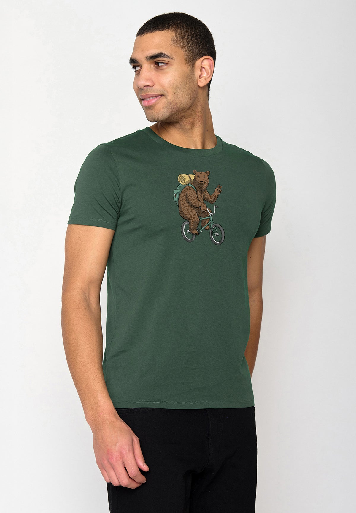 Grün:  Sportliches T-Shirt aus Bio-Baumwolle für Herren [19464]