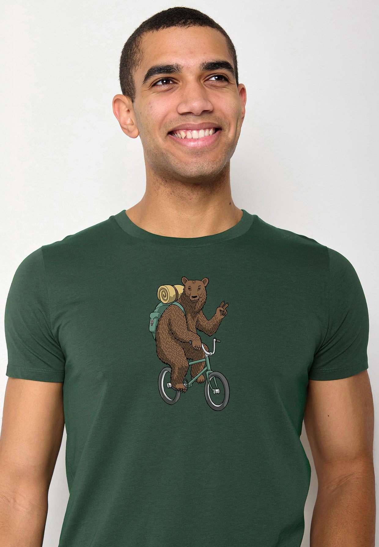 Grün:  Sportliches T-Shirt aus Bio-Baumwolle für Herren [19466]