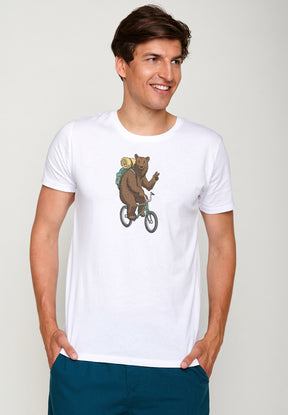 Weiß:  Sportliches T-Shirt aus Bio-Baumwolle für Herren [19469]