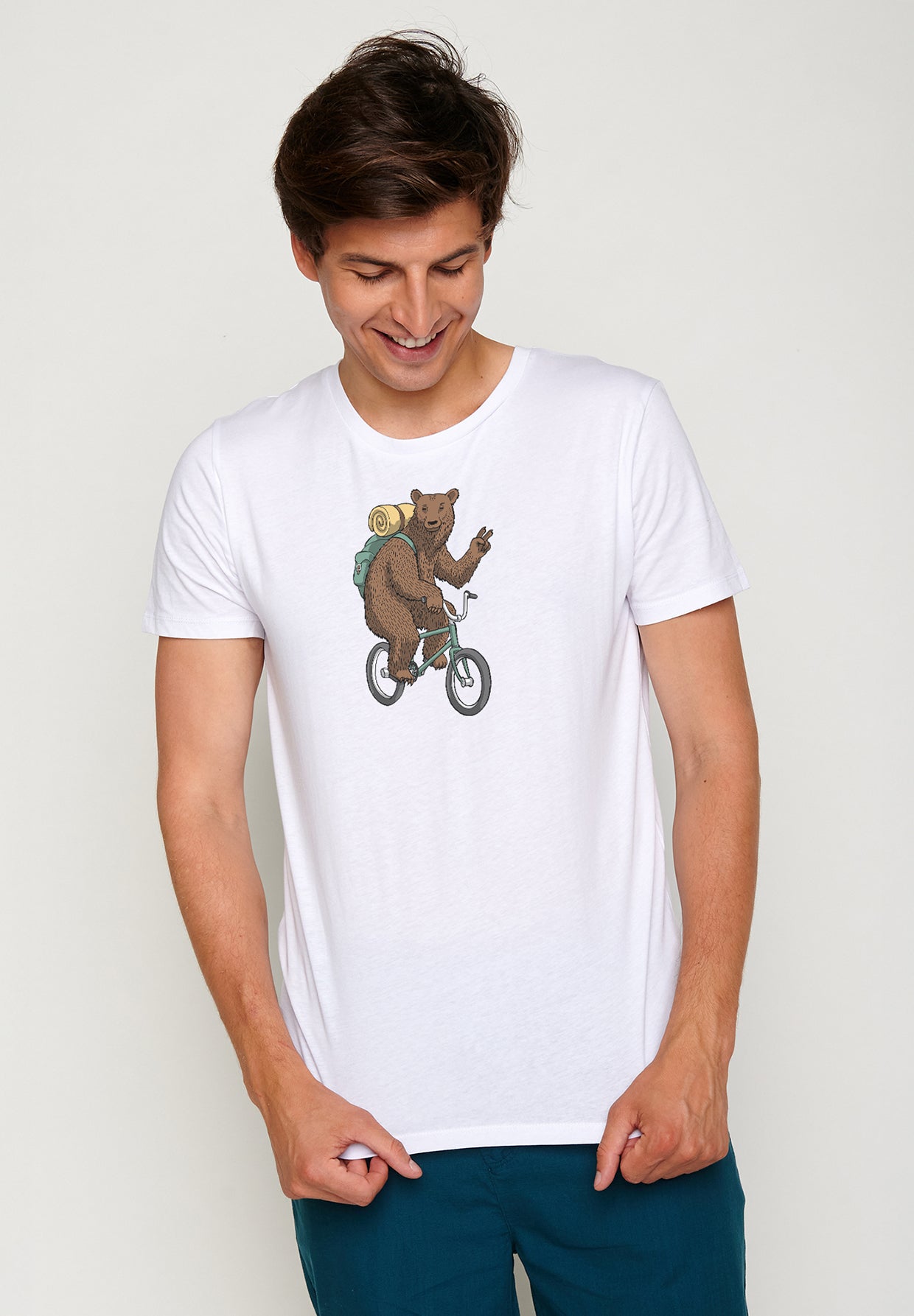 Weiß:  Sportliches T-Shirt aus Bio-Baumwolle für Herren [19470]
