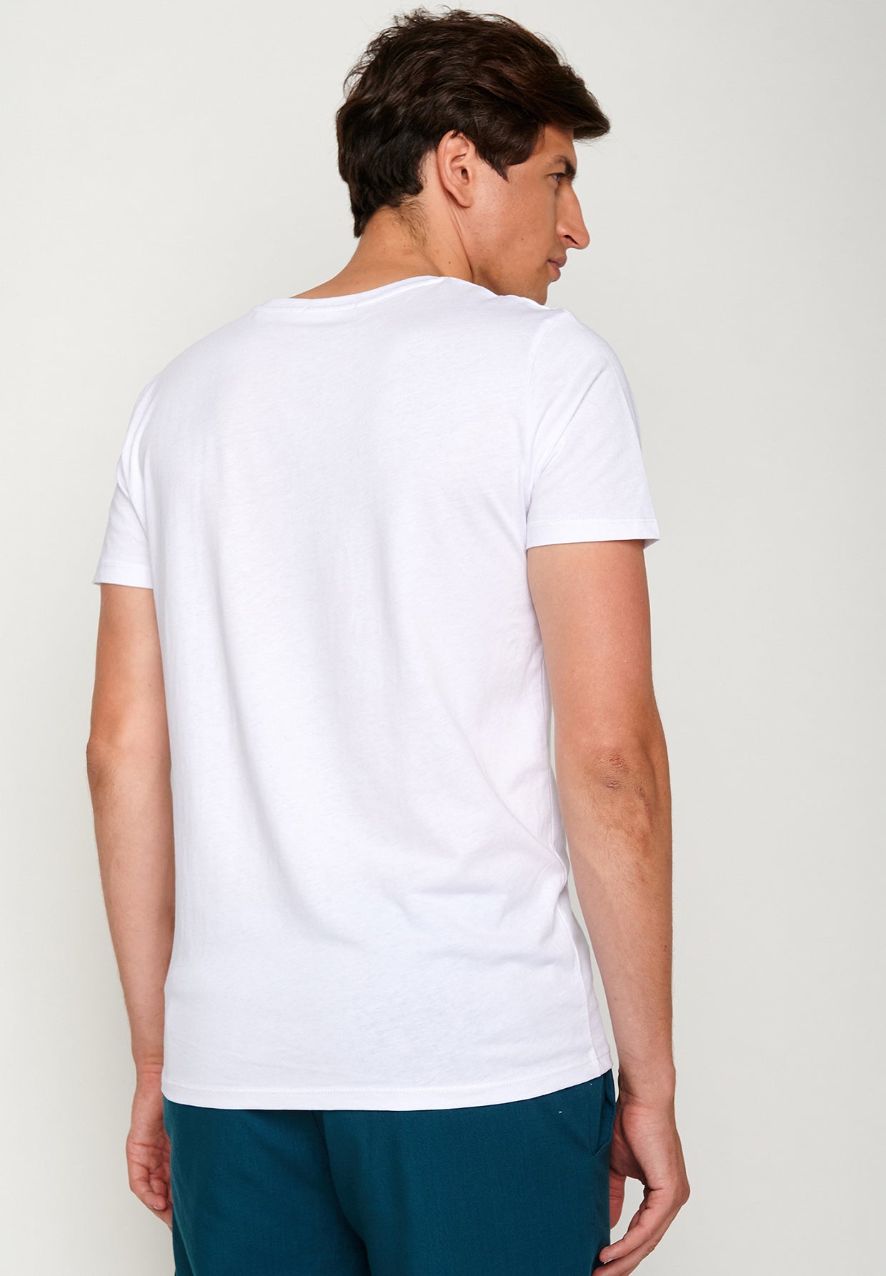 Weiß:  Sportliches T-Shirt aus Bio-Baumwolle für Herren [19471]