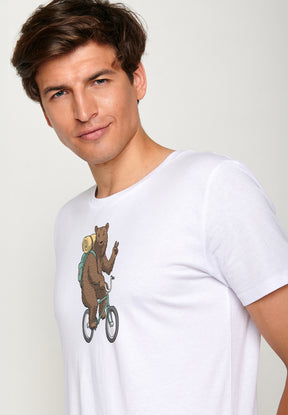 Weiß:  Sportliches T-Shirt aus Bio-Baumwolle für Herren [19472]