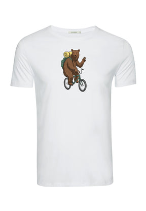Weiß:  Sportliches T-Shirt aus Bio-Baumwolle für Herren [19474]