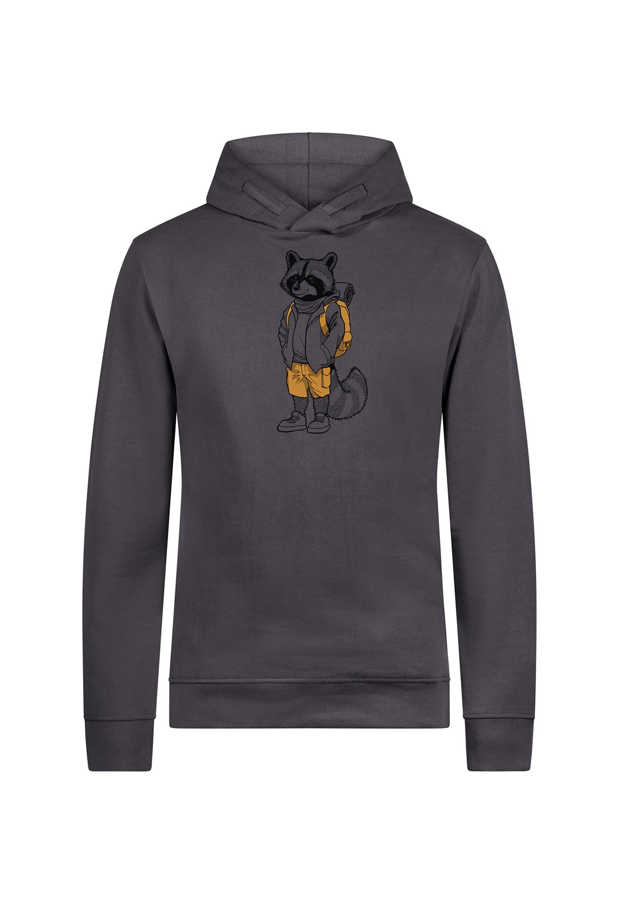 Anthracite: Kuschliger Hoodie aus Bio-Baumwolle für Herren [19476]