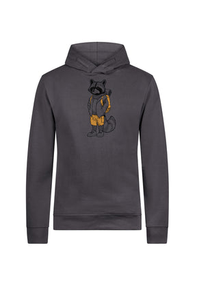 Anthracite: Kuschliger Hoodie aus Bio-Baumwolle für Herren [19476]