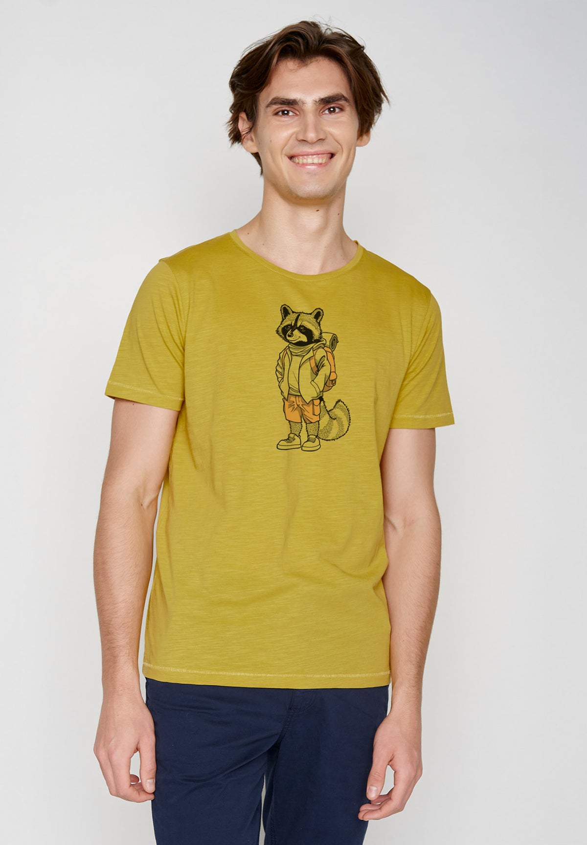 Gelb:  Lässiges T-Shirt aus Bio-Baumwolle für Herren [19478]