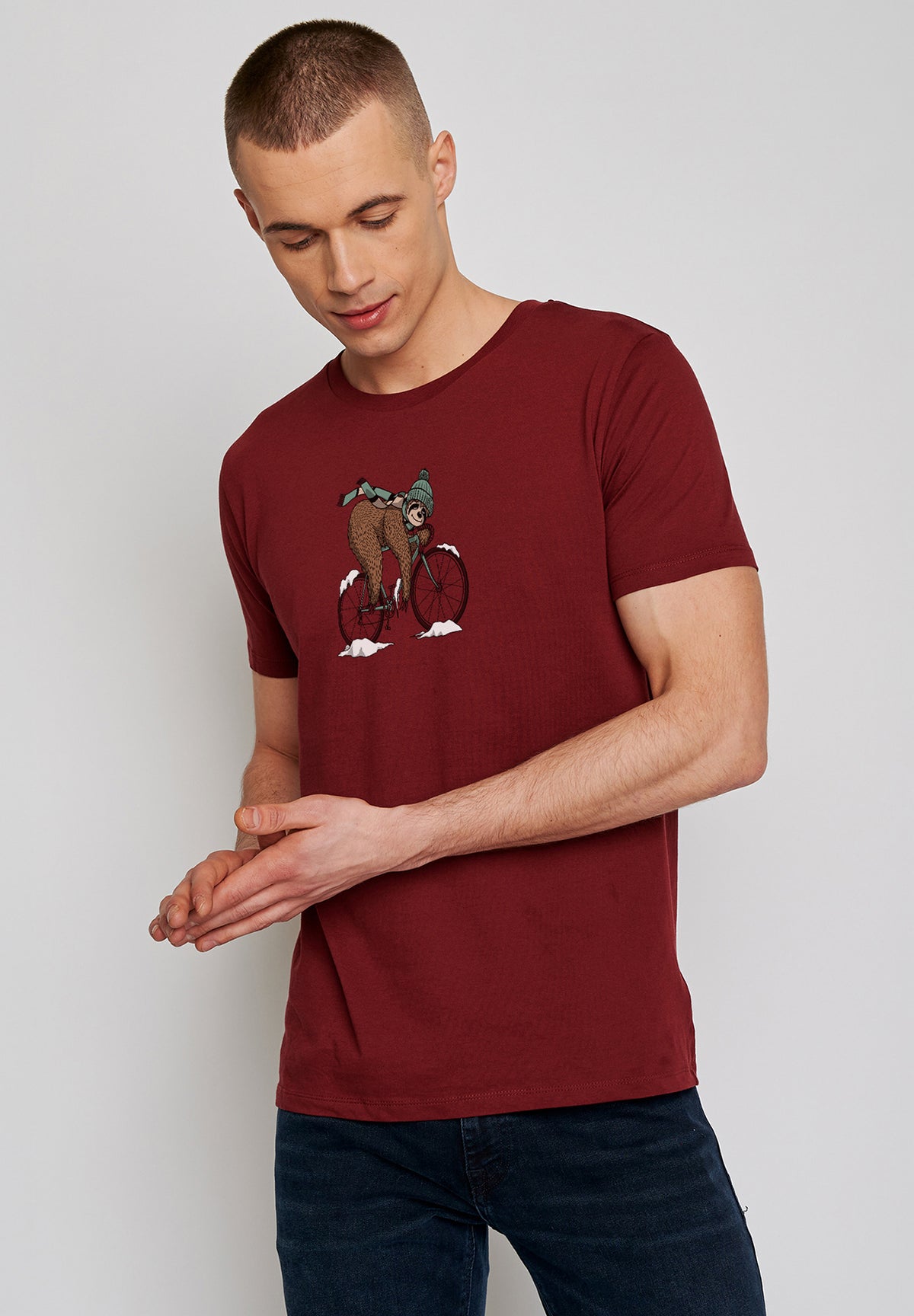 Rot:  Sportliches T-Shirt aus Bio-Baumwolle für Herren [19499]