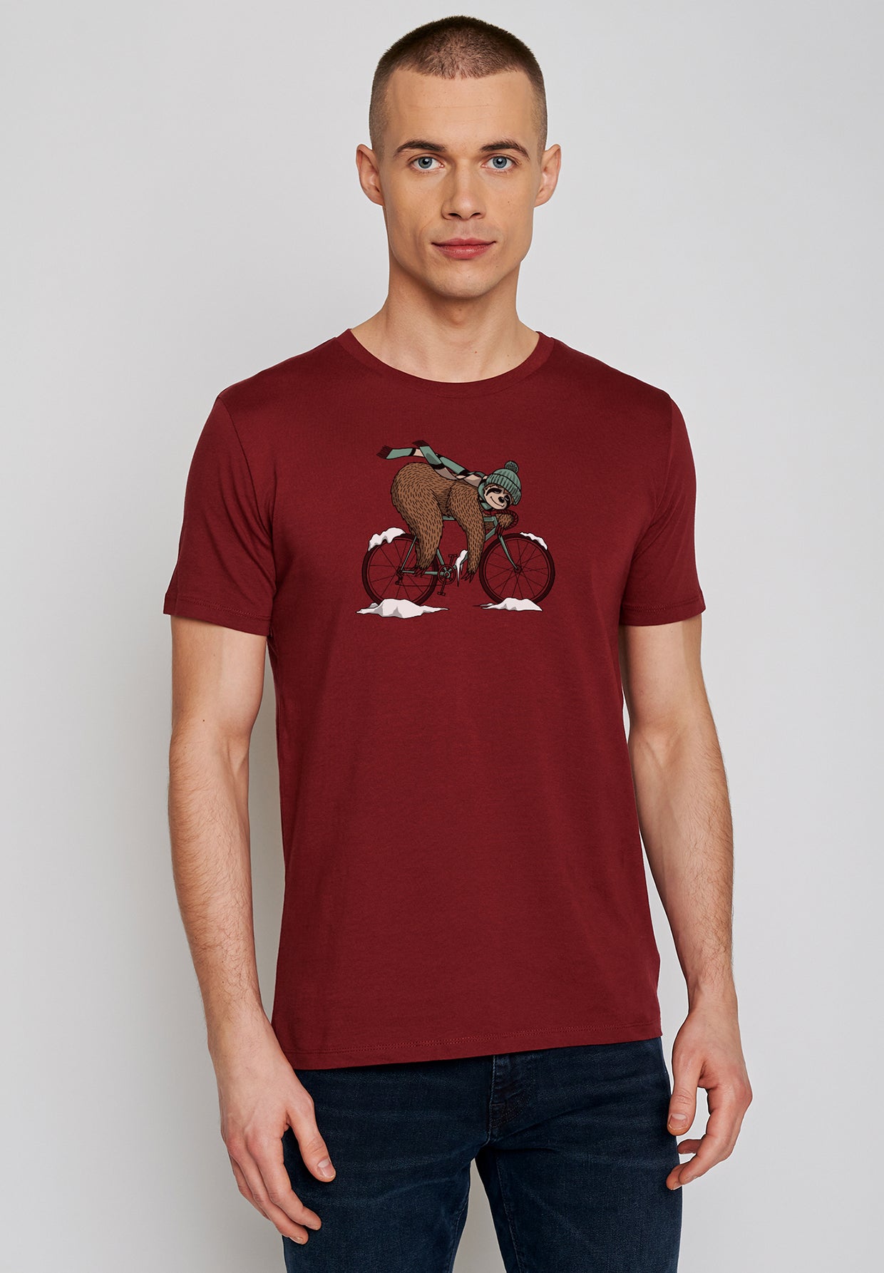 Burgundy: Sportliches T-Shirt aus Bio-Baumwolle für Herren [19500]