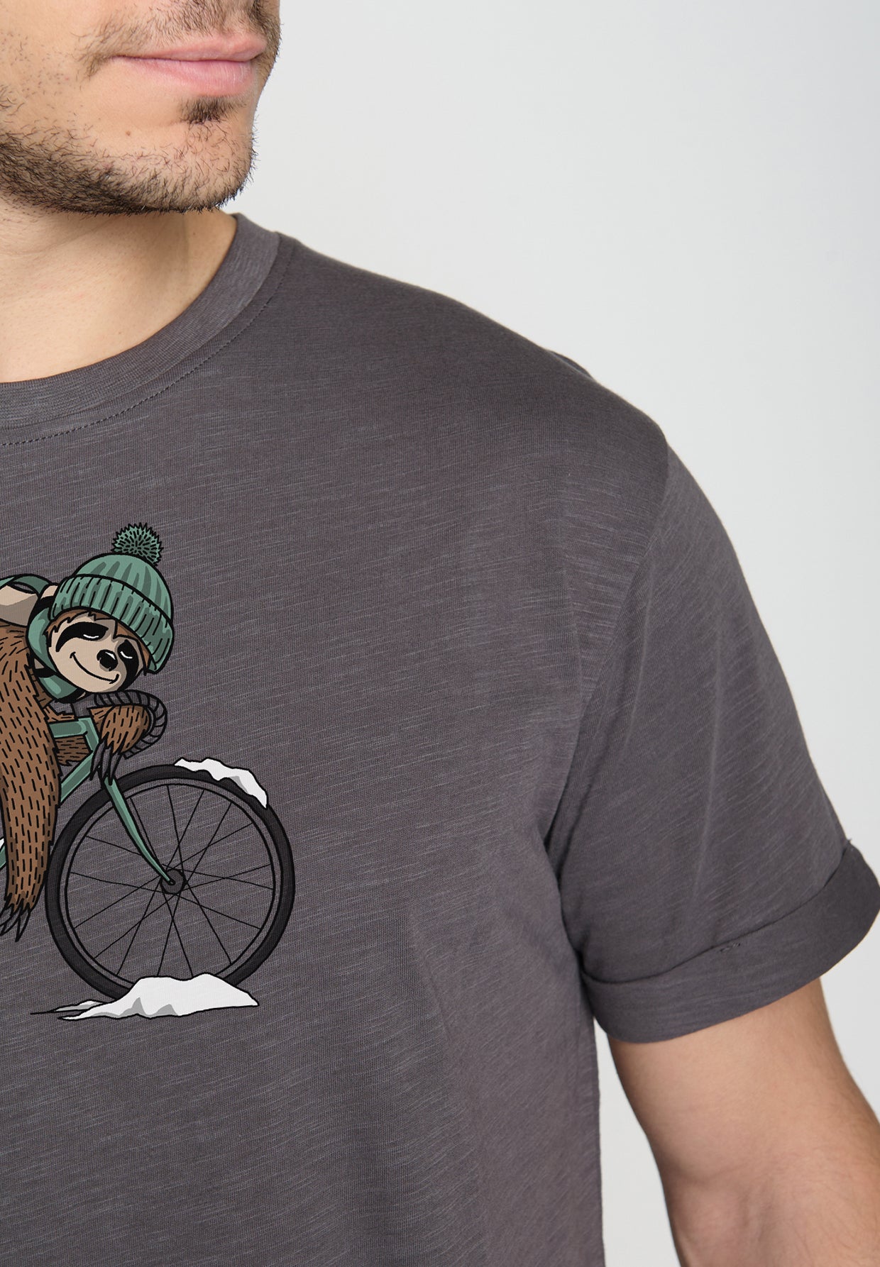 Anthracite: Lässiges T-Shirt aus Bio-Baumwoll Mix für Herren [19506]