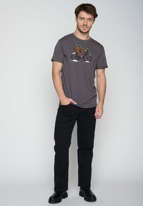 Anthracite: Lässiges T-Shirt aus Bio-Baumwoll Mix für Herren [19509]