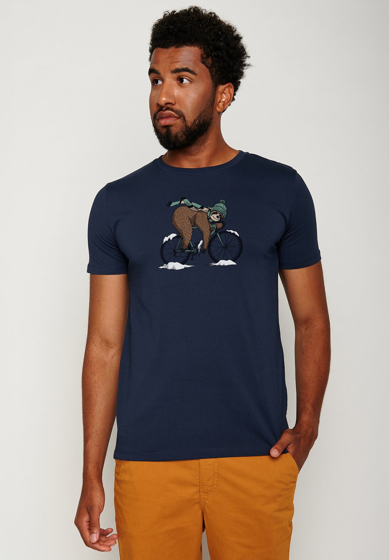 Blau:  Sportliches T-Shirt aus Bio-Baumwolle für Herren [19510]