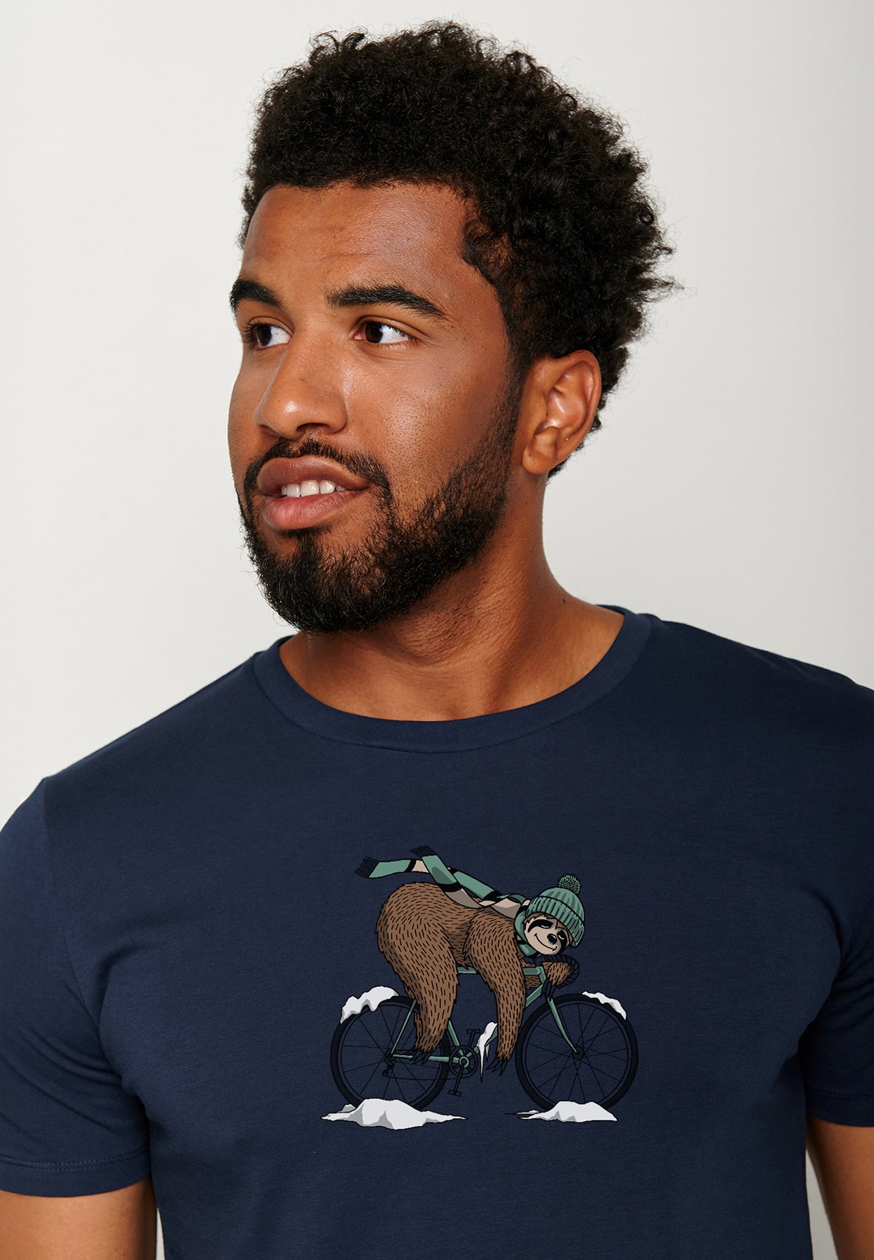 Blau:  Sportliches T-Shirt aus Bio-Baumwolle für Herren [19512]