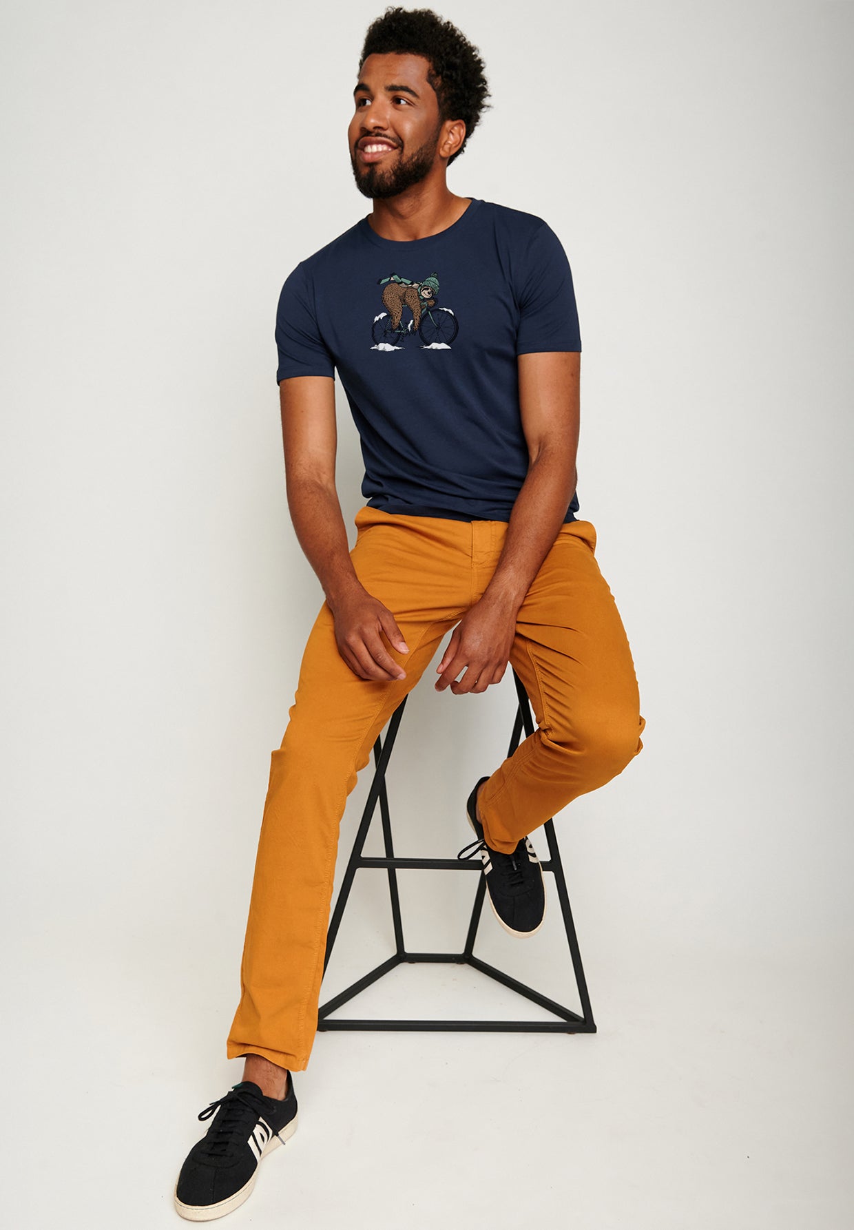 Navy: Sportliches T-Shirt aus Bio-Baumwolle für Herren [19513]