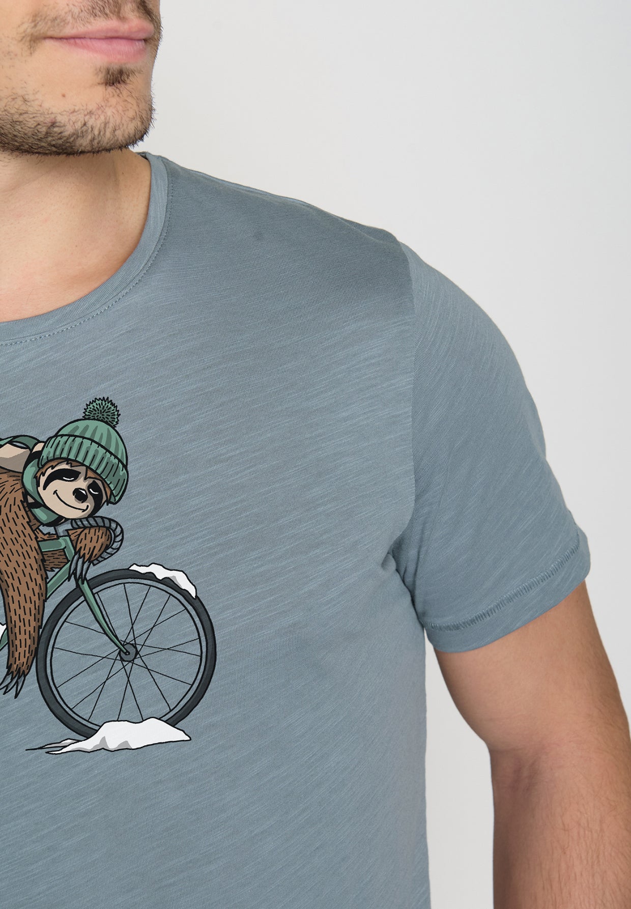 Blau:  Lässiges T-Shirt aus Bio-Baumwolle für Herren [19518]