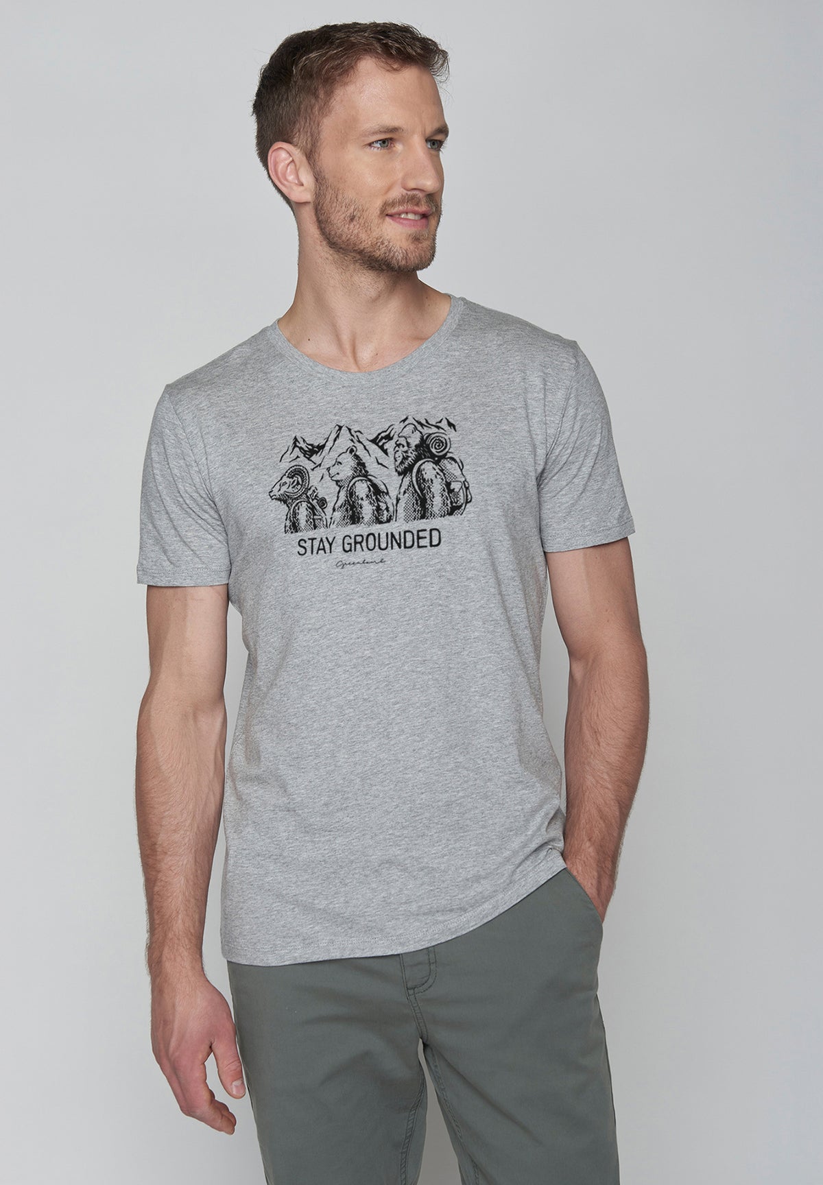Grau:  Sportliches T-Shirt aus Bio-Baumwolle für Herren [19522]