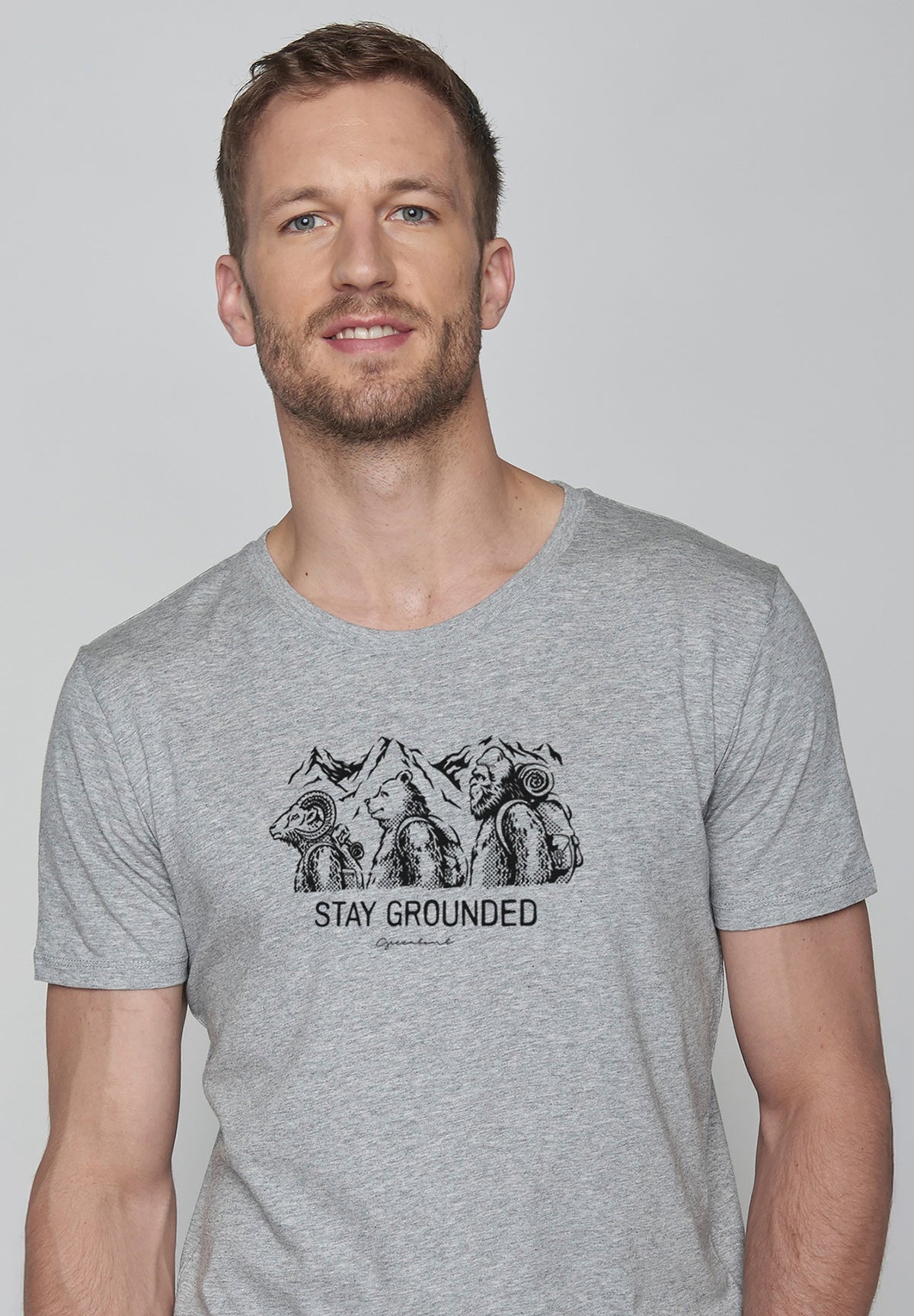 Grau:  Sportliches T-Shirt aus Bio-Baumwolle für Herren [19523]