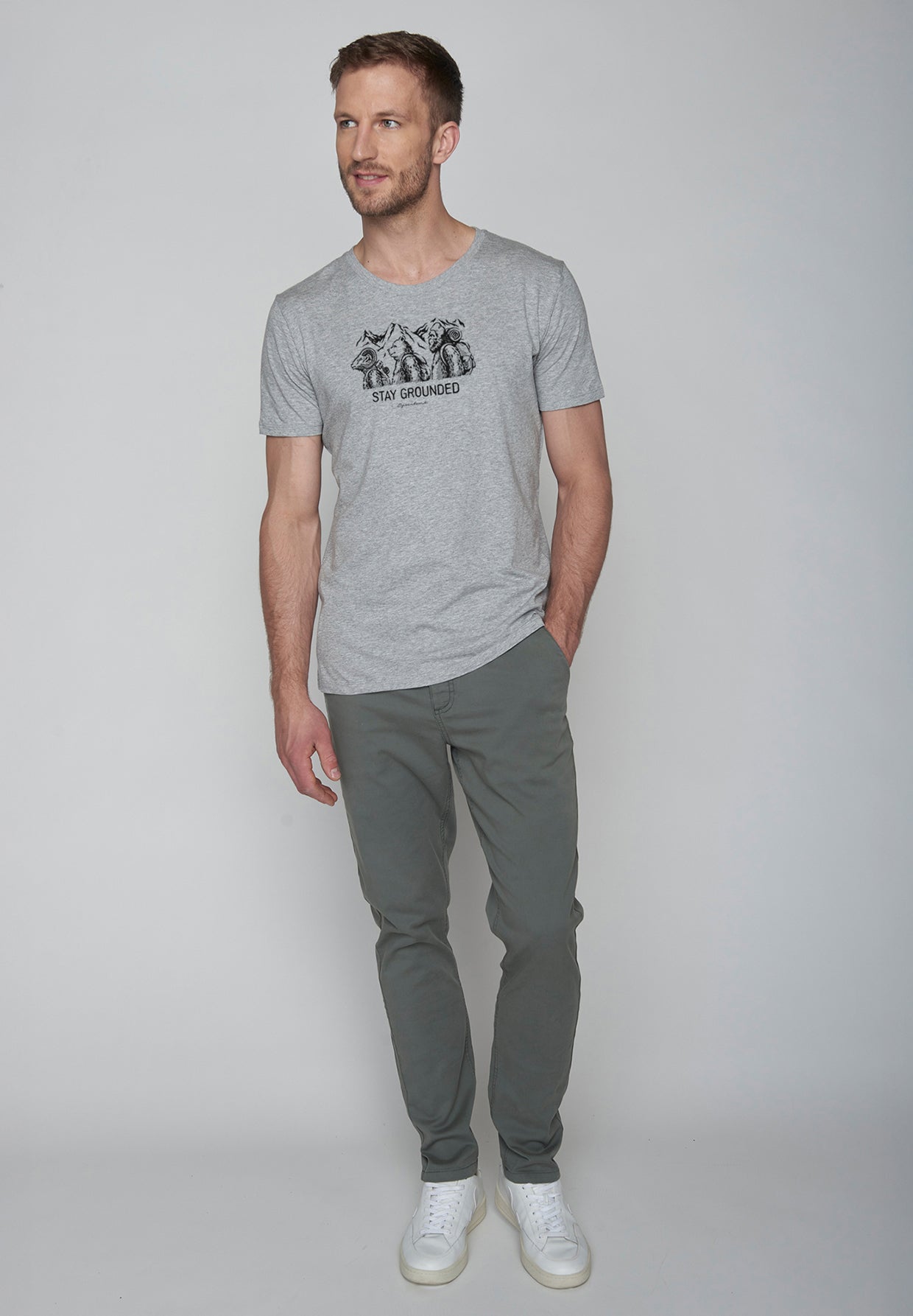 Grau:  Sportliches T-Shirt aus Bio-Baumwolle für Herren [19524]