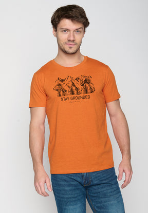 Black Heather Orange: Sportliches T-Shirt aus Bio-Baumwolle für Herren [19526]