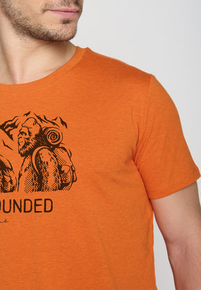 Black Heather Orange: Sportliches T-Shirt aus Bio-Baumwolle für Herren [19529]