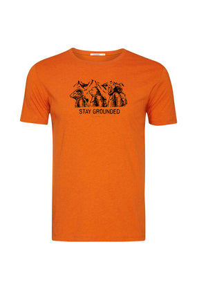 Black Heather Orange: Sportliches T-Shirt aus Bio-Baumwolle für Herren [19530]
