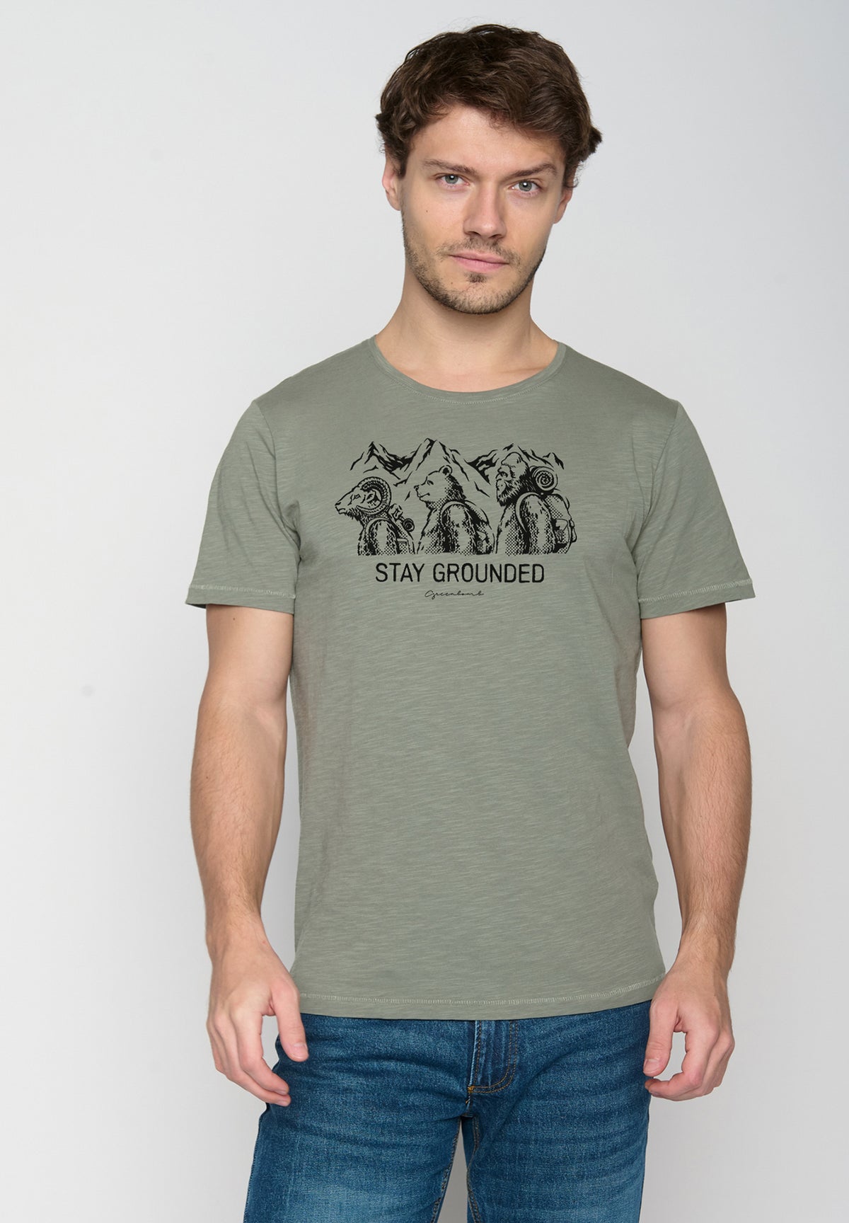 Grün:  Lässiges T-Shirt aus Bio-Baumwolle für Herren [19531]