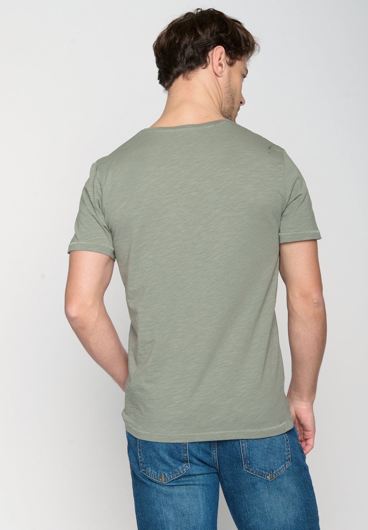 Grün:  Lässiges T-Shirt aus Bio-Baumwolle für Herren [19532]