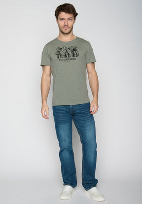 Grün:  Lässiges T-Shirt aus Bio-Baumwolle für Herren [19533]