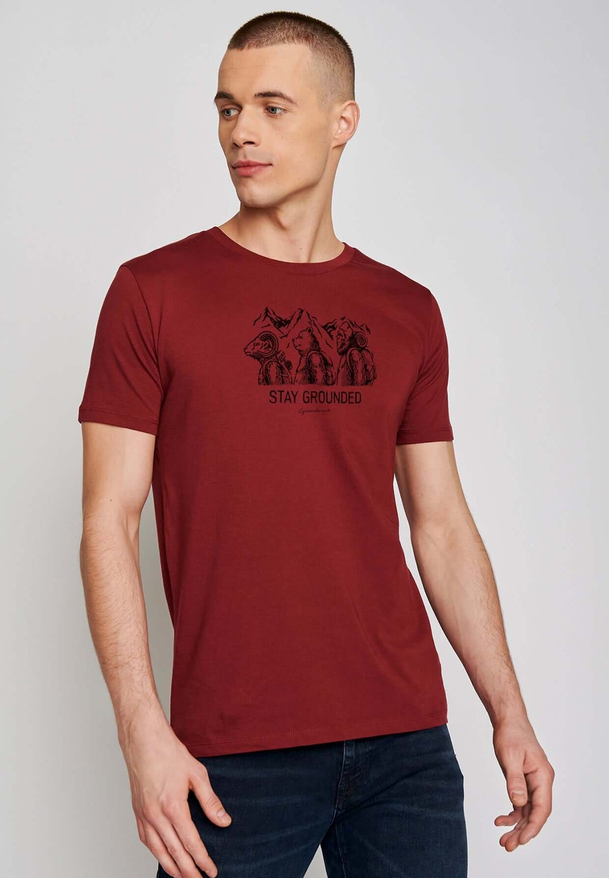 Burgundy: Sportliches T-Shirt aus Bio-Baumwolle für Herren [19537]