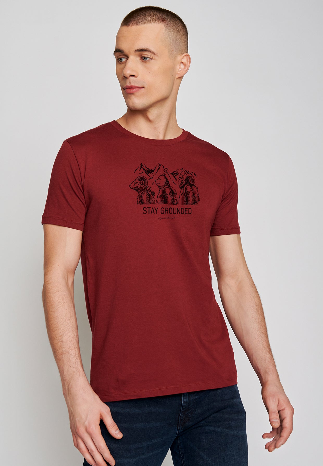 Burgundy: Sportliches T-Shirt aus Bio-Baumwolle für Herren [19537]