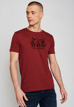 Burgundy: Sportliches T-Shirt aus Bio-Baumwolle für Herren [19537]