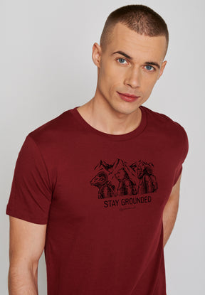 Burgundy: Sportliches T-Shirt aus Bio-Baumwolle für Herren [19539]