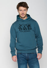 Blau:  Kuschliger Hoodie aus Bio-Baumwolle für Herren [19540]