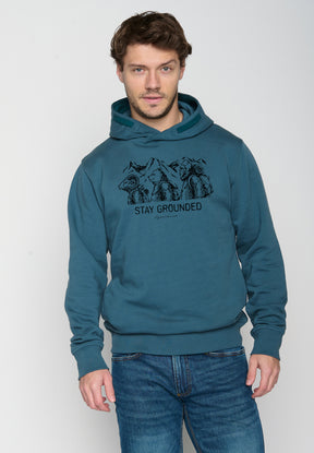 Blau:  Kuschliger Hoodie aus Bio-Baumwolle für Herren [19540]