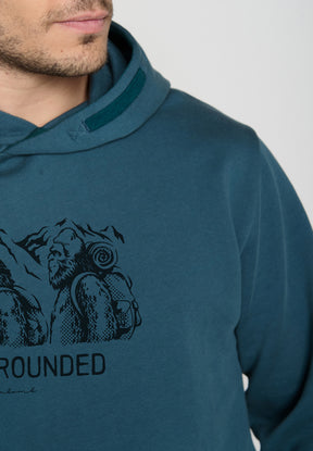 Blau:  Kuschliger Hoodie aus Bio-Baumwolle für Herren [19543]