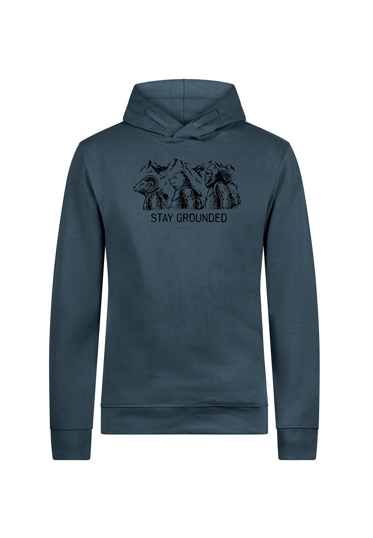 Blau:  Kuschliger Hoodie aus Bio-Baumwolle für Herren [19545]