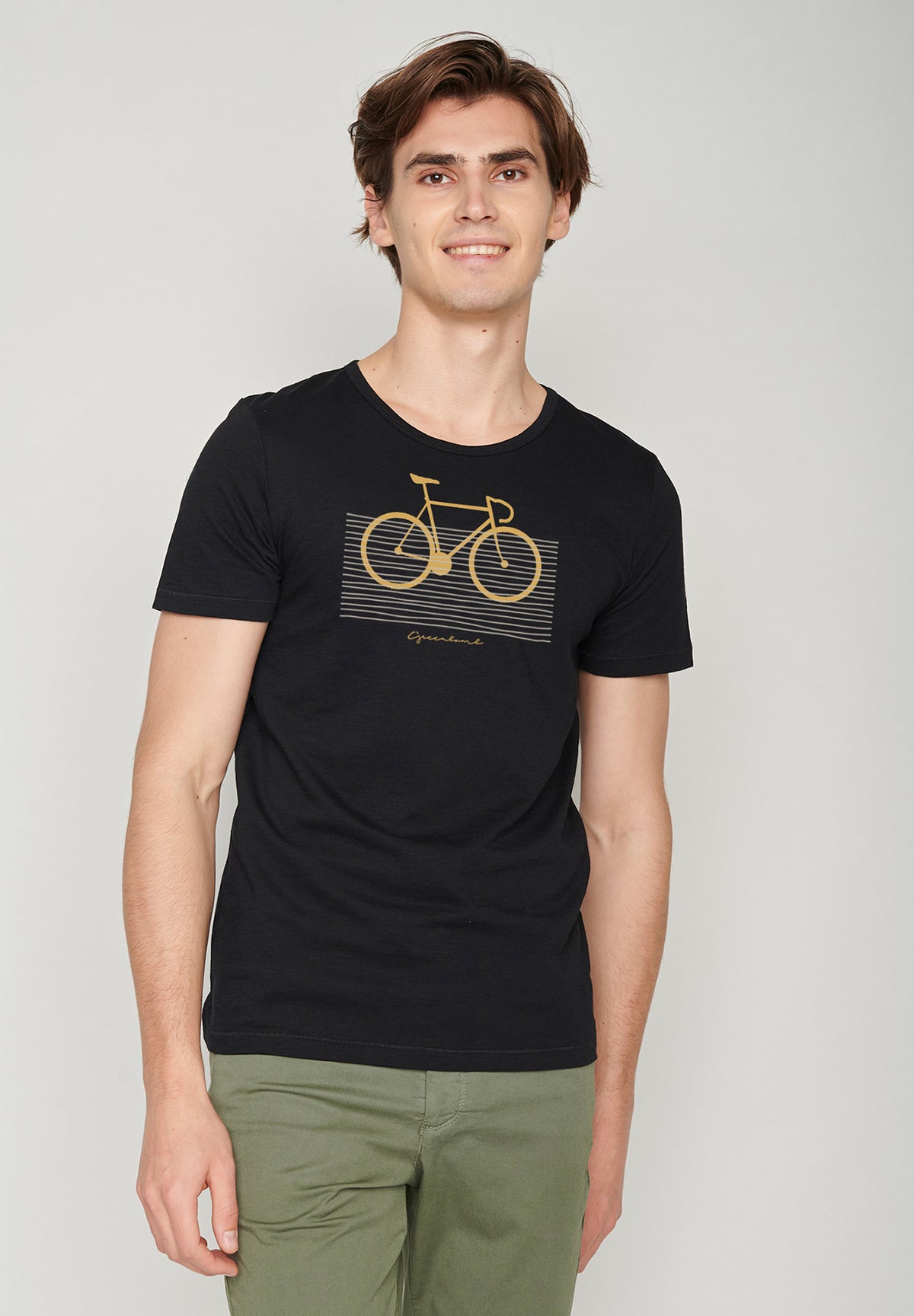 Schwarz:  Lässiges T-Shirt aus Bio-Baumwolle für Herren [19548]