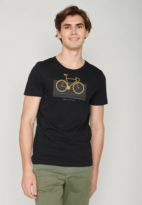 Schwarz:  Lässiges T-Shirt aus Bio-Baumwolle für Herren [19548]