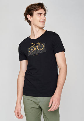 Schwarz:  Lässiges T-Shirt aus Bio-Baumwolle für Herren [19549]