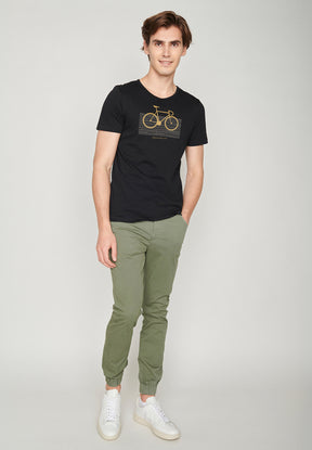 Schwarz:  Lässiges T-Shirt aus Bio-Baumwolle für Herren [19550]
