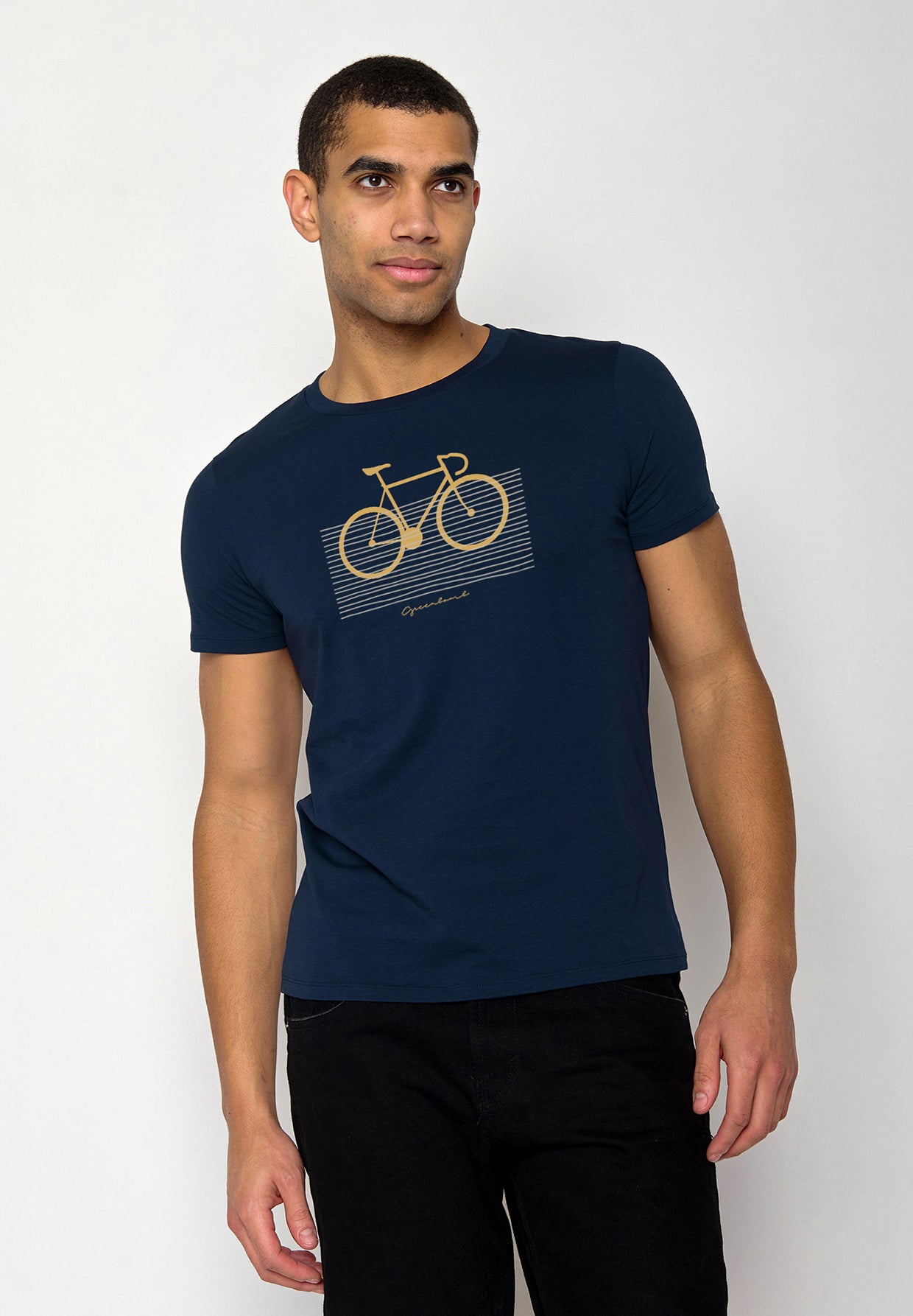 Navy: Sportliches T-Shirt aus Bio-Baumwolle für Herren [19552]